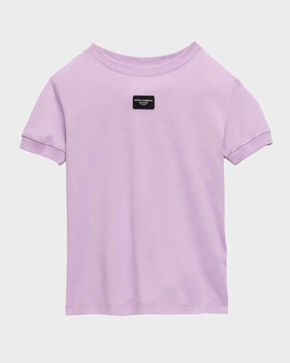 Girl's Rubberized Logo-Print T-Shirt, Size 4-6